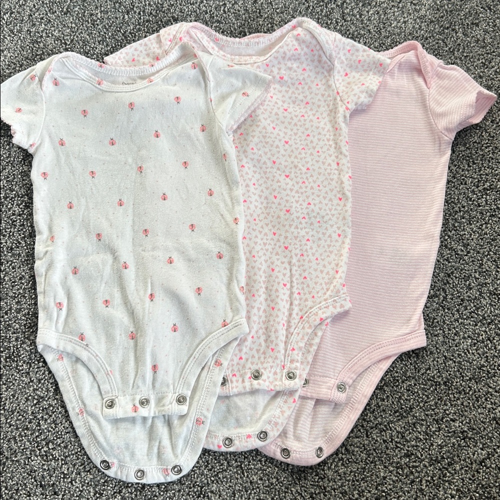 Charming Pink and White Baby Bodysuits